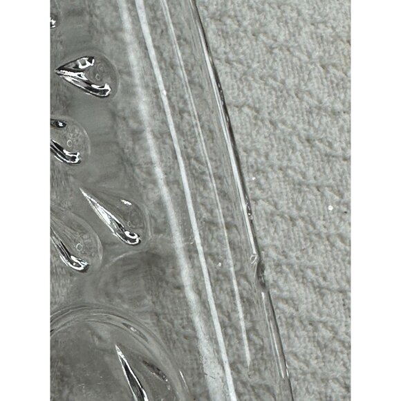 Hazel Atlas Tear Drop Design Glass Snack Lunch Tray Plate Footed Replacement Vtg - Picture 6 of 7